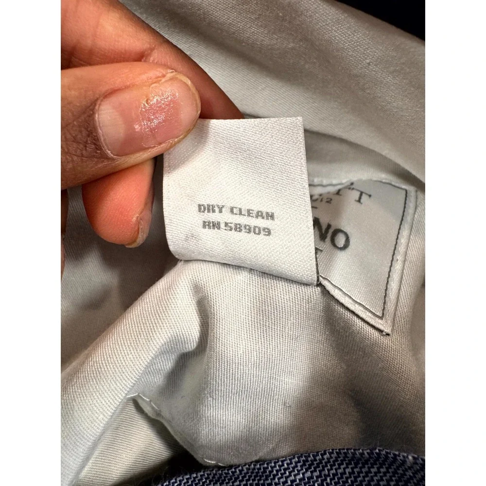 Murano Baird McNutt Slim Alex Fit Dress Pants Mens 34x30 Blue Flat Front Linen